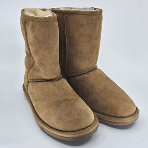 NWTs EMU Australia‎ Stinger Lo Sheepskin Boots Tan Suede Cozy Winter Warm Size 7